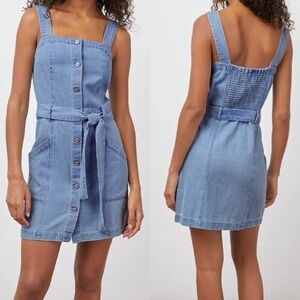 Rails Anita Ocean Wash Denim Button Front Mini Dress XL NWT
